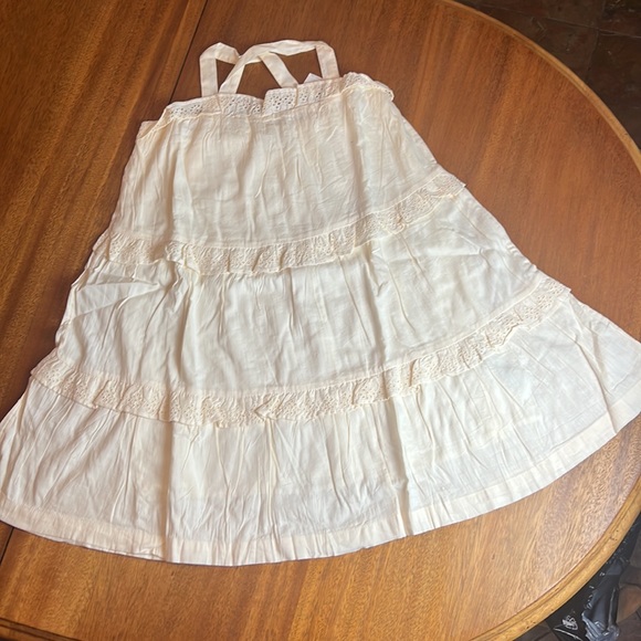 SOLD.       
NWT Cream Tiered Eyelet Ruffled Mini Dress,  Size L- 10-12 Girls - Picture 3 of 10